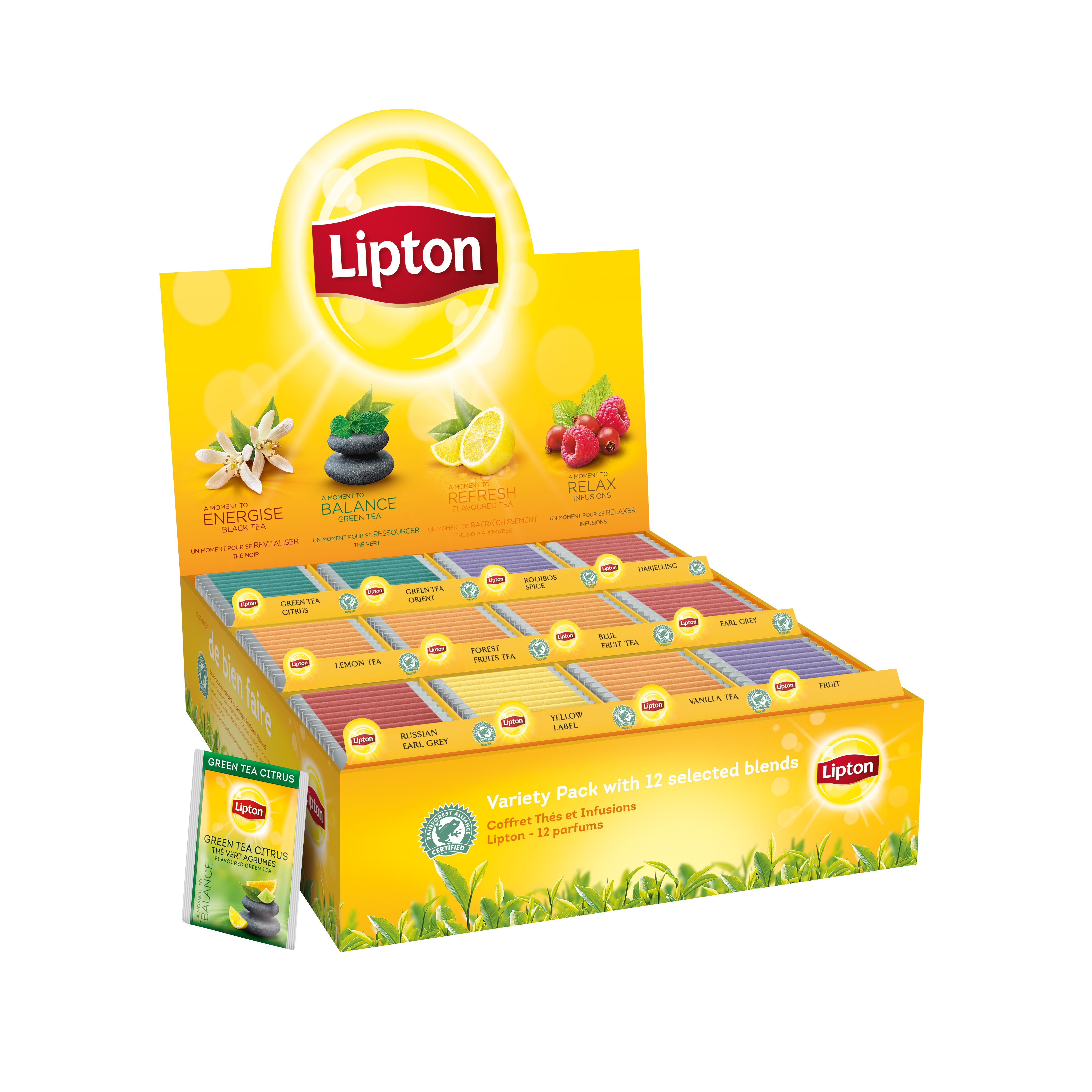 Le Coffret Thés et Infusions Lipton – 12 parfums