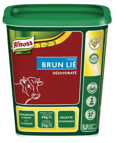 Knorr 1-2-3 Fonds Brun Lié déshydraté 750 g jusqu'à 37L - 