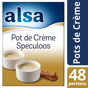 Alsa Pot de Crème au Biscuit Spéculoos 720g 48 portions - Faites de chaque jour un régal avec les Pots de crème Alsa !