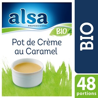 Alsa Pot de Crème au Caramel Bio 640g 48 portions - Le Pot de Crème au Caramel Bio alsa me permet de réaliser facilement de savoureux desserts bio