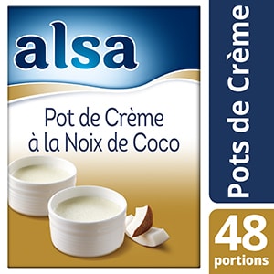 Alsa Pot de Crème à la Noix de Coco 740g 48 portions - Faites de chaque jour un régal avec les Pots de crème Alsa !