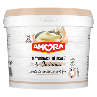 Amora Mayonnaise  Délicate* & Onctueuse  4,7 kg - Amora®, marque française depuis 1919.