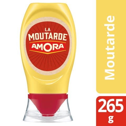 Amora Moutarde flacon souple 265g - La Moutarde AMORA®,idéale pour apporter finesse et piquant à chacun de vos plats ! 