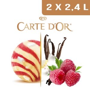 Carte d'Or Création glacée Tentation Meringuée Vanille Framboise - 2,4 L - 