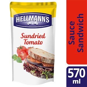 Hellmann's Sauce Sandwich et Burger Tomates Séchées & Basilic 570ml - Hellmann’s a développé des sauces sandwiches pour vous permettre d’ajouter encore plus de goût aux sandwiches et burgers les plus populaires.