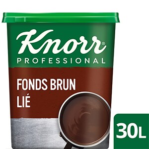 Knorr Fonds Brun Lié Déshydraté Boîte 750g  jusqu'à 30L - Le Fonds Brun Lié Knorr apporte une saveur intense de boeuf à votre plat.