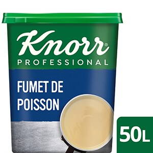 Knorr Fumet de Poisson Déshydraté Boîte 750g jusqu'à 50L - Le Fumet de Poisson Knorr apporte finesse et équilibre à vos sauces sans les dénaturer !