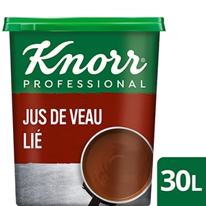 Knorr Jus de Veau Lié Déshydraté Boîte 750g  jusqu'à 30L - Le Jus de Veau Lié est la base idéale pour révéler toutes ses saveurs authentiques !
