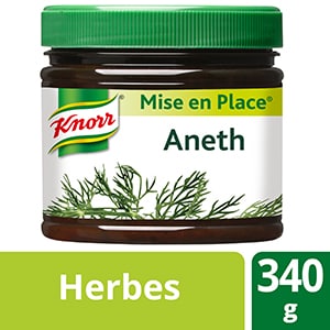 Knorr Mise en place Aneth Pot 340g - Les Mise en Place Knorr sont conçues avec des produits de qualité, qui restituent tout le bouquet aromatique des herbes fraiches.