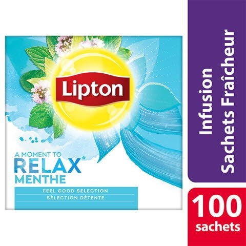 Lipton Feel Good Selection Infusion Menthe Poivrée 100 Sachets Fraîcheur - 
