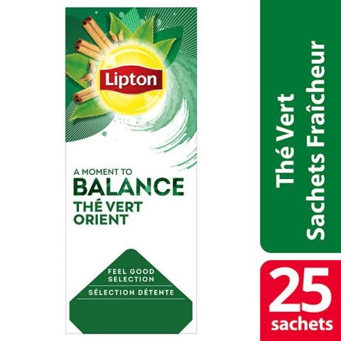 Lipton Feel Good Selection Thé vert orient 25 sachets fraîcheur - Lipton sachets fraîcheur, une gamme unique pour chaque moment de la journée.