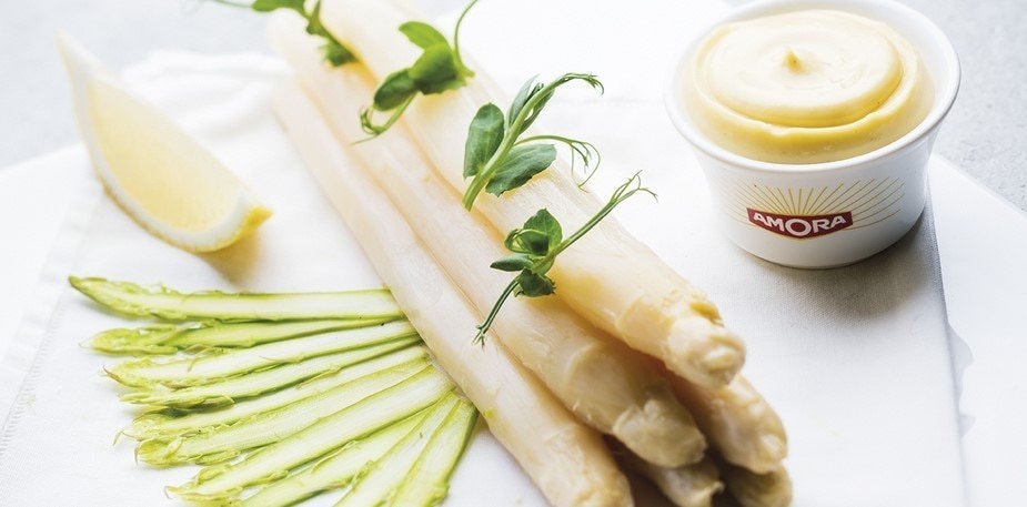 Asperges  blanches citronnées, mayonnaise – - Recette