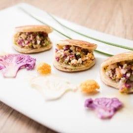 Croque aux 3 choux et vinaigrette aux agrumes