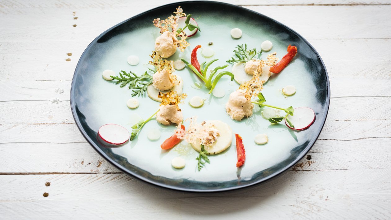 Espuma 3 poivres artichaut & tomates confites – - Recette