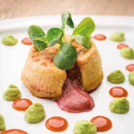 Fondant de chou-fleur au curry cœur coulant à la betterave