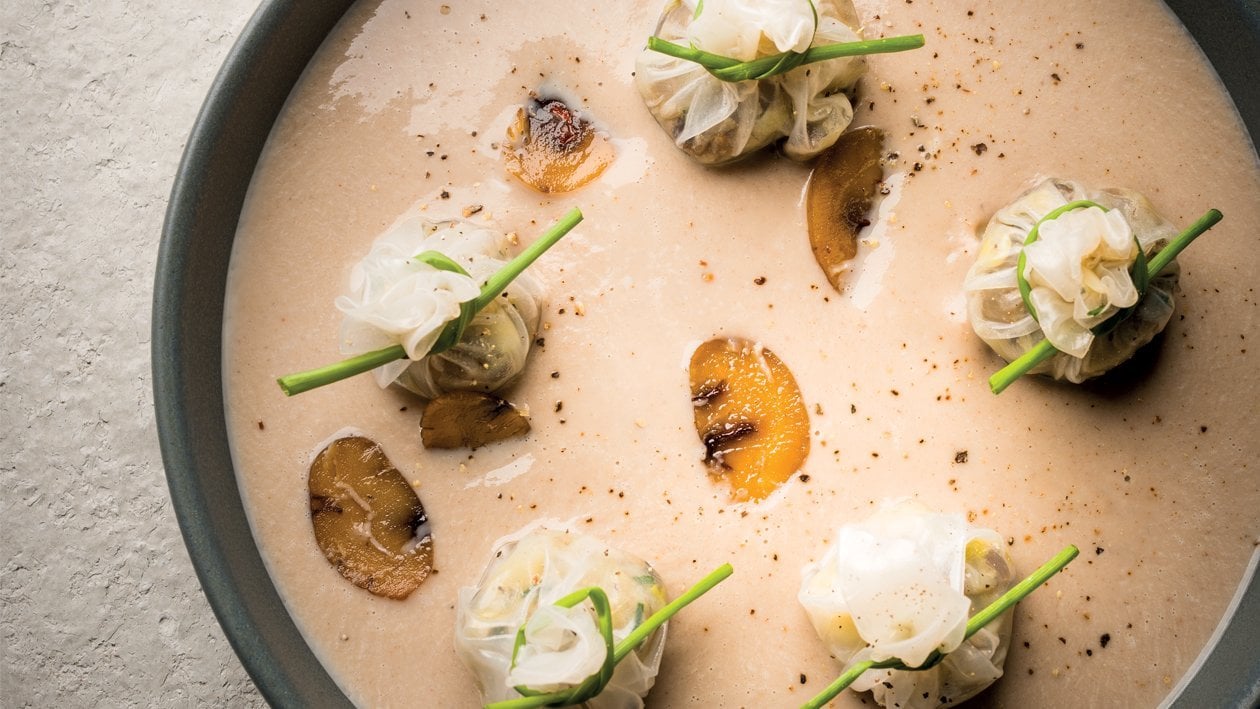 Ravioles de cèpes, velouté de chataignes – - Recette