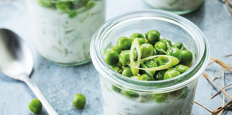 Verrine de concombre à la menthe aux petits pois – - Recette