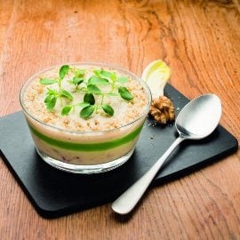 Verrine d'Endive, Pomme et Noix, Vinaigrette aux Agrumes ( Texture )