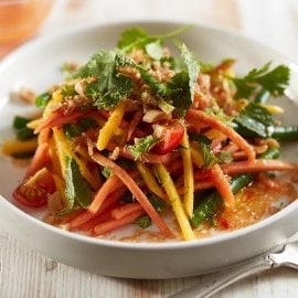 Salade de papaye verte, haricots verts et citron