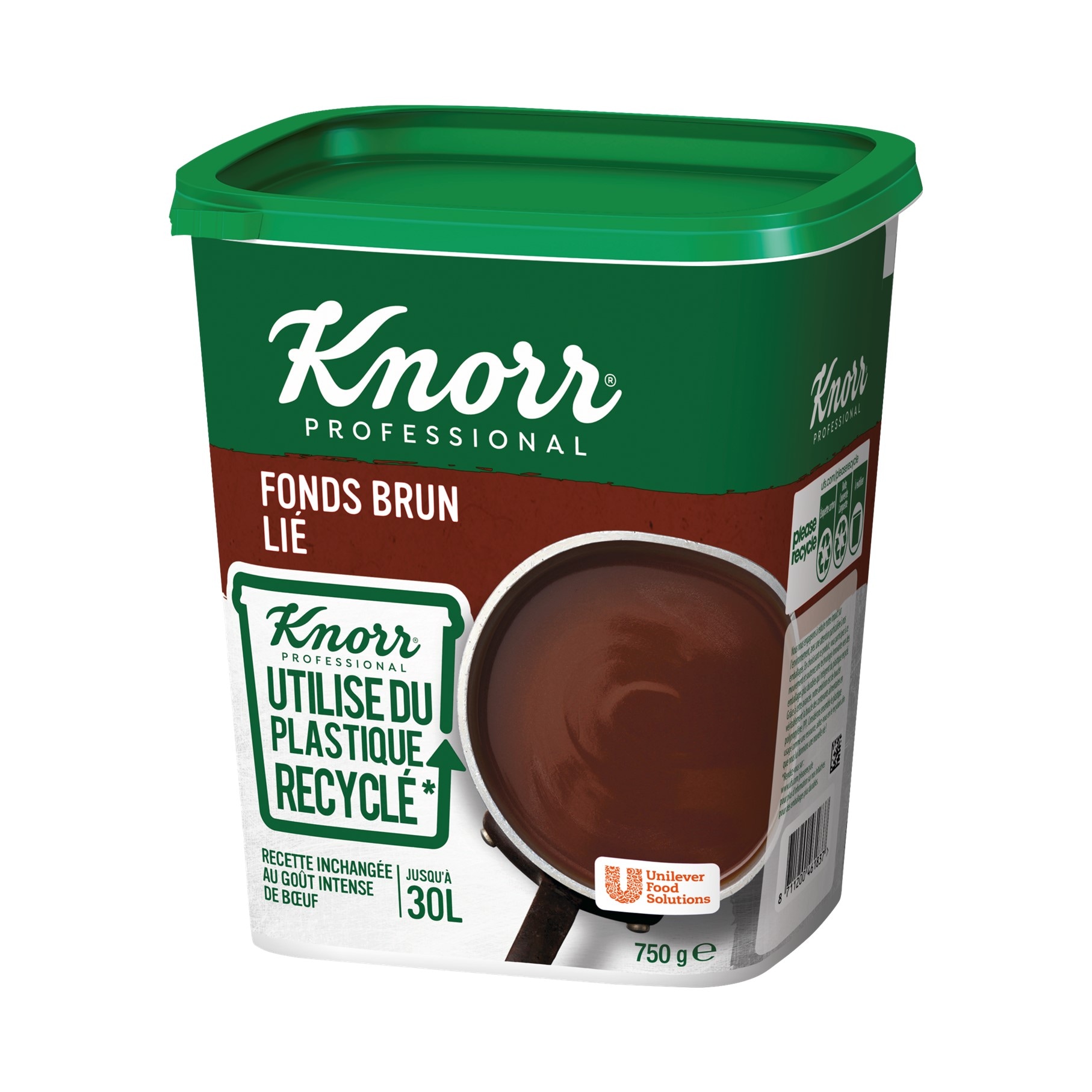 Knorr Fonds Brun Lié Déshydraté Boîte 750g  jusqu'à 30L - Le Fonds Brun Lié Knorr apporte une saveur intense de boeuf à votre plat.