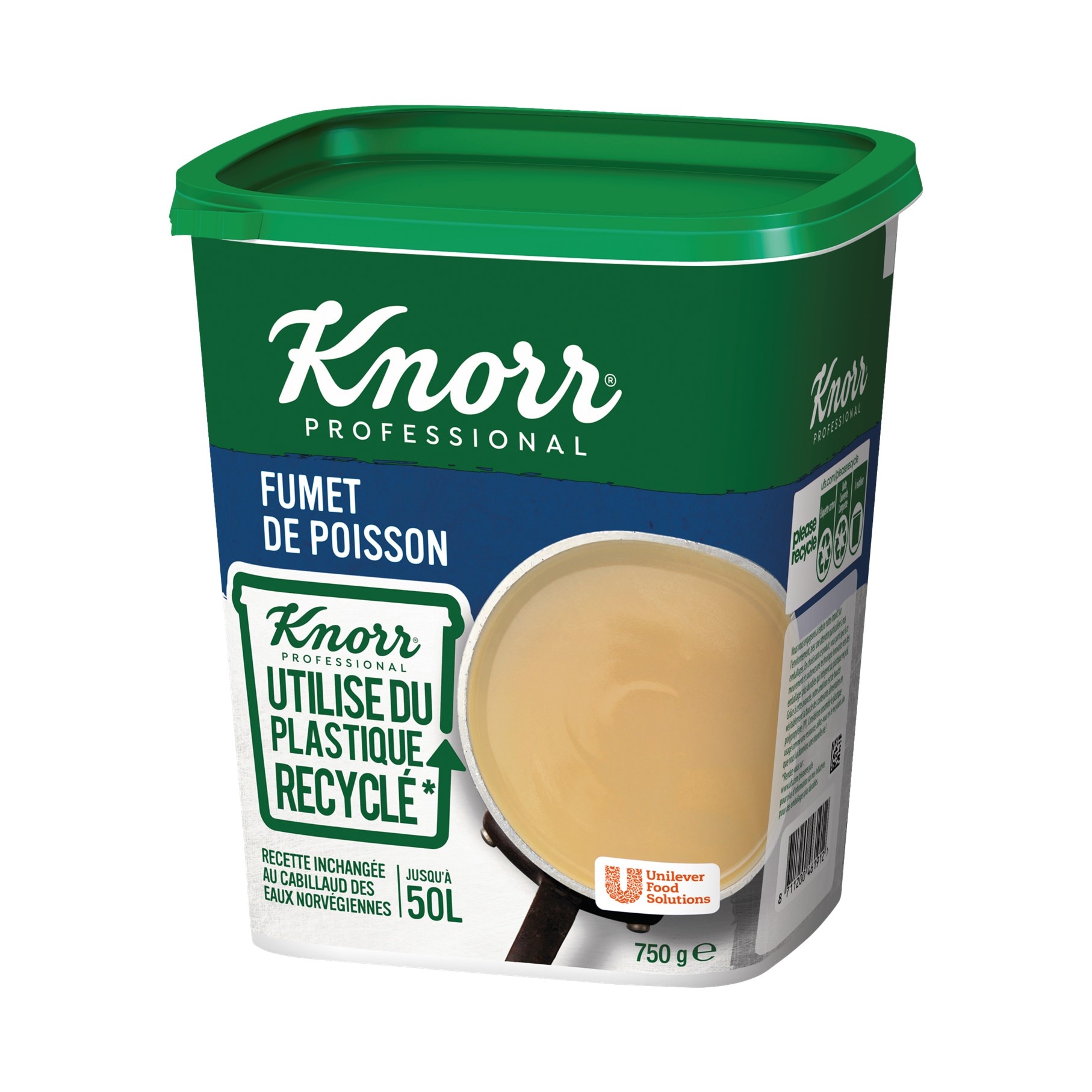 Knorr Fumet de Poisson Déshydraté Boîte 750g jusqu'à 50L - Le Fumet de Poisson Knorr apporte finesse et équilibre à vos sauces sans les dénaturer !