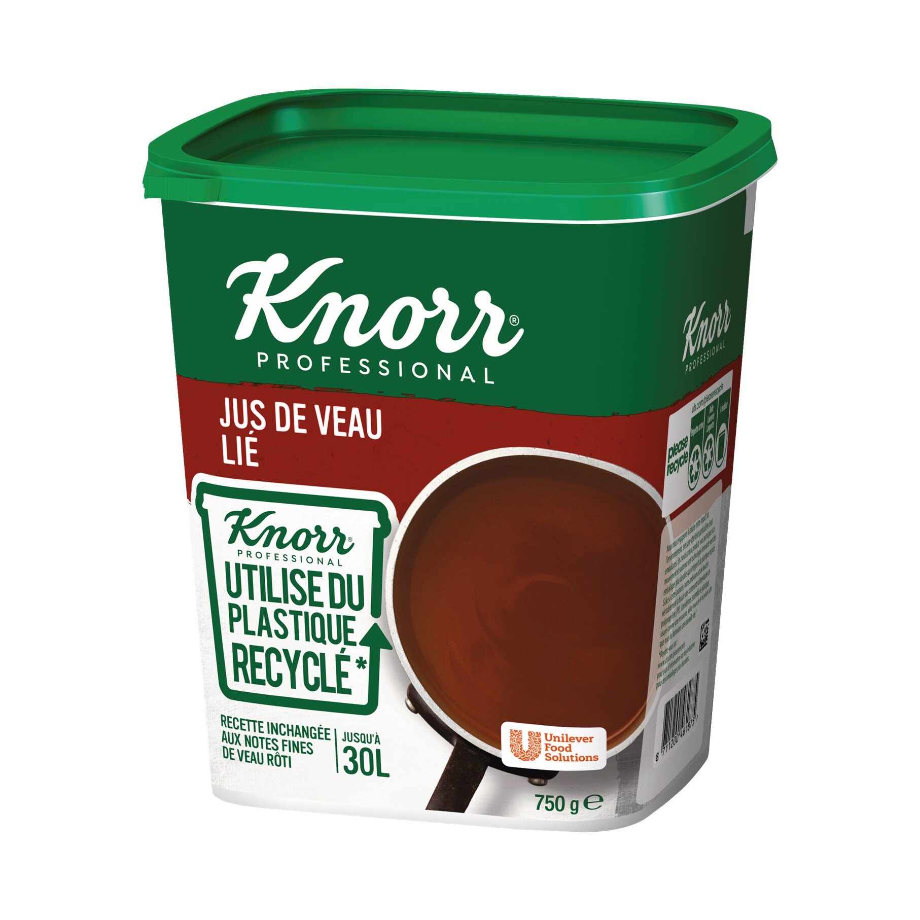 Knorr Jus de Veau Lié Déshydraté Boîte 750g  jusqu'à 30L - Le Jus de Veau Lié est la base idéale pour révéler toutes ses saveurs authentiques !