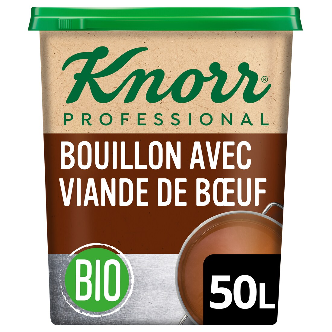 Knorr Bouillon avec viande de Boeuf Bio 1kg jusqu'à 50L - 