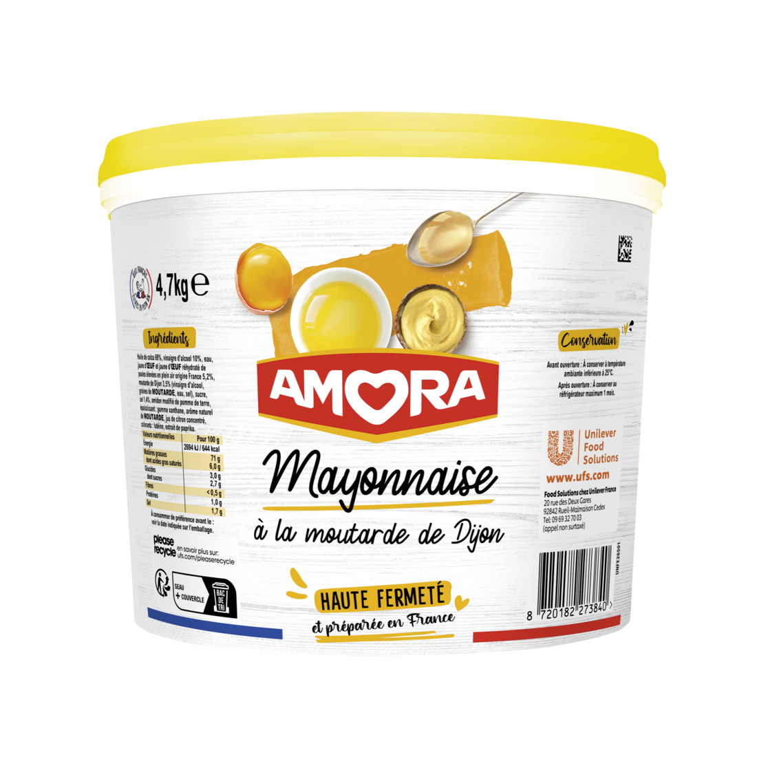 Amora Mayonnaise à la moutarde de Dijon Haute Fermeté seau 5L - 