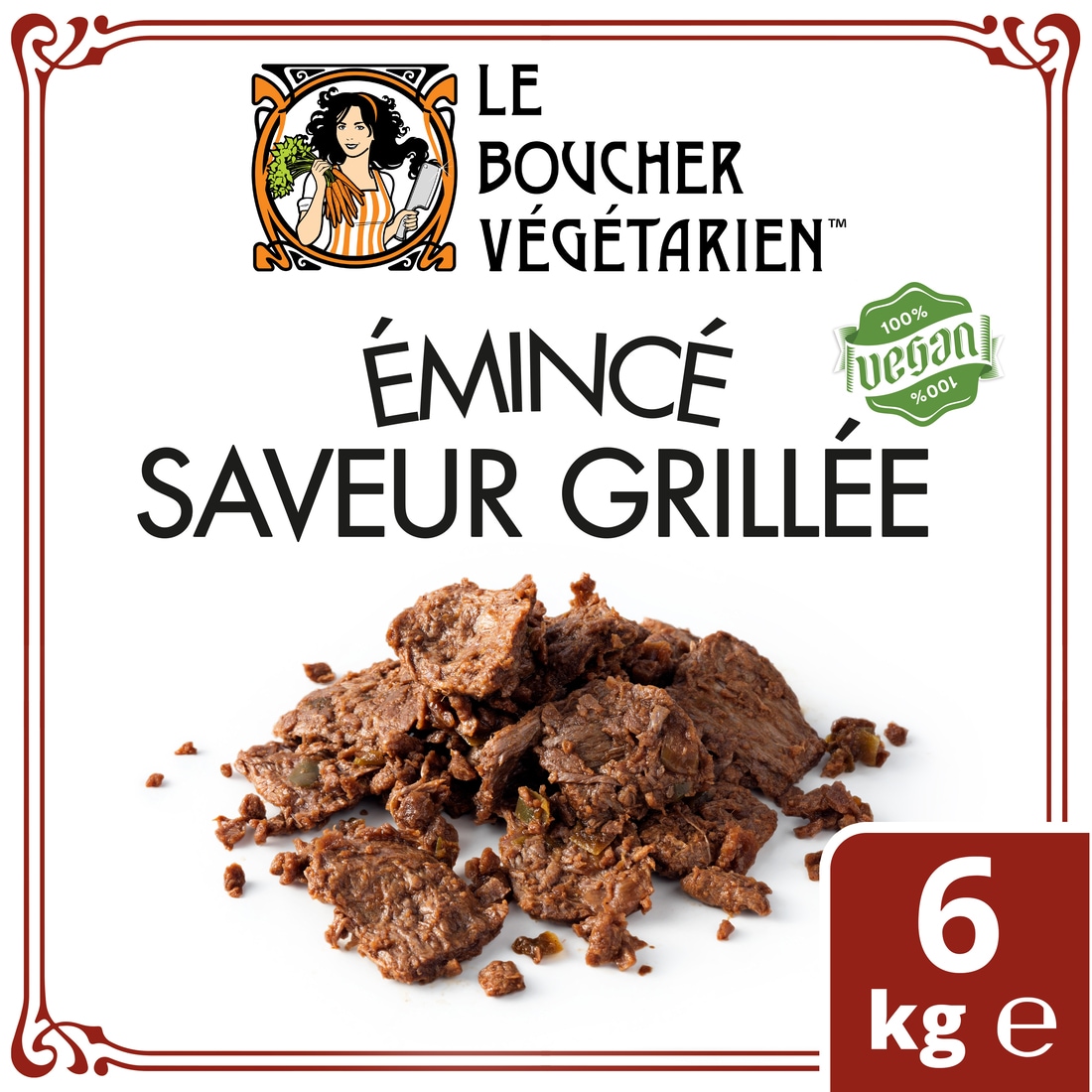 Le Boucher Végétarien Emincé saveur grillée Végétalien 6 x 1 KG - 