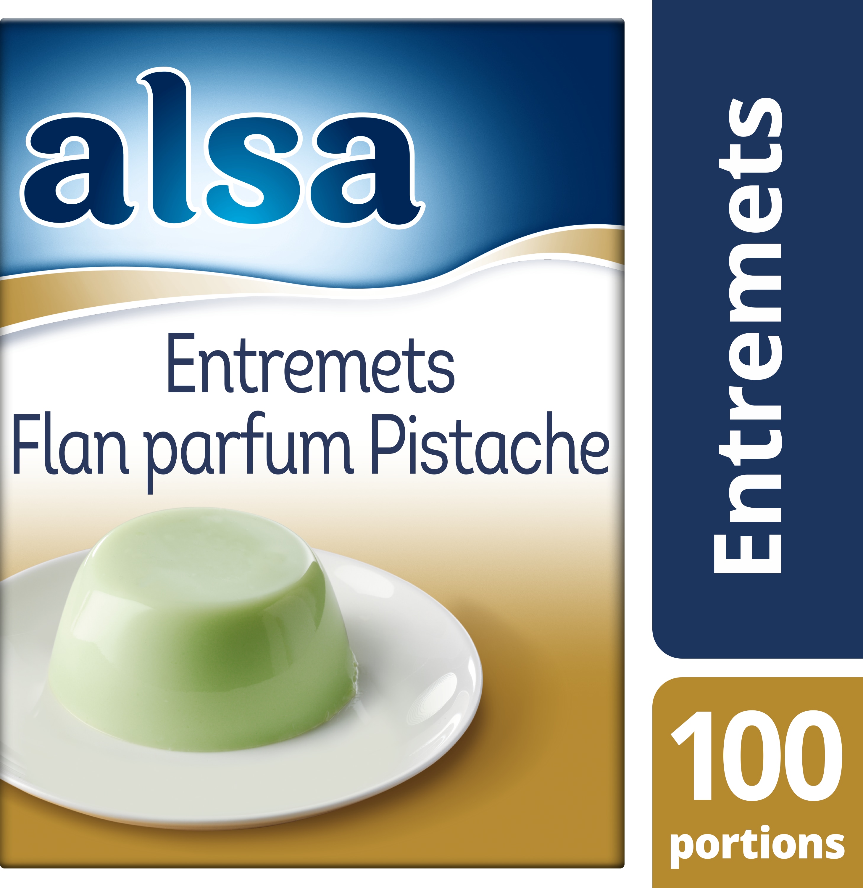 Alsa Entremets-Flan Parfum Pistache 830g 100 portions - Faites de chaque jour un régal avec les Pots de Crème Alsa !