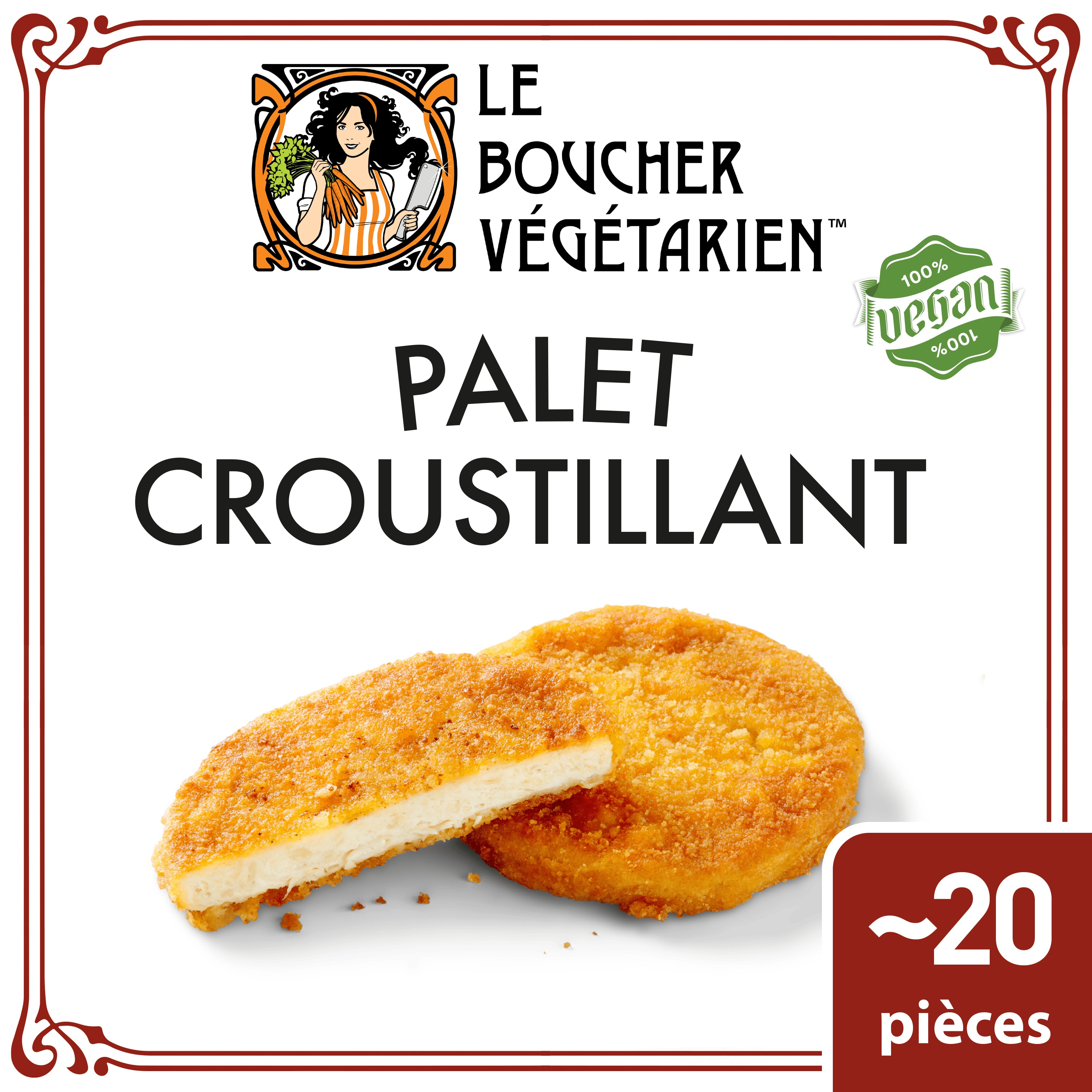 Le Boucher Végétarien Palet croustillant 1,8kg - Nos palets croustillants sont de véritables alternatives végétariennes pour vous aider à préparer des recettes goûteuses et équilibrées en toute simplicité.