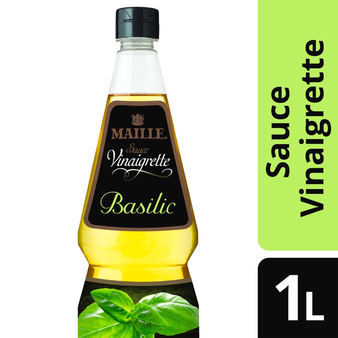 Sauce vinaigrette basilic - MAILLE - Bouteille de 1 L