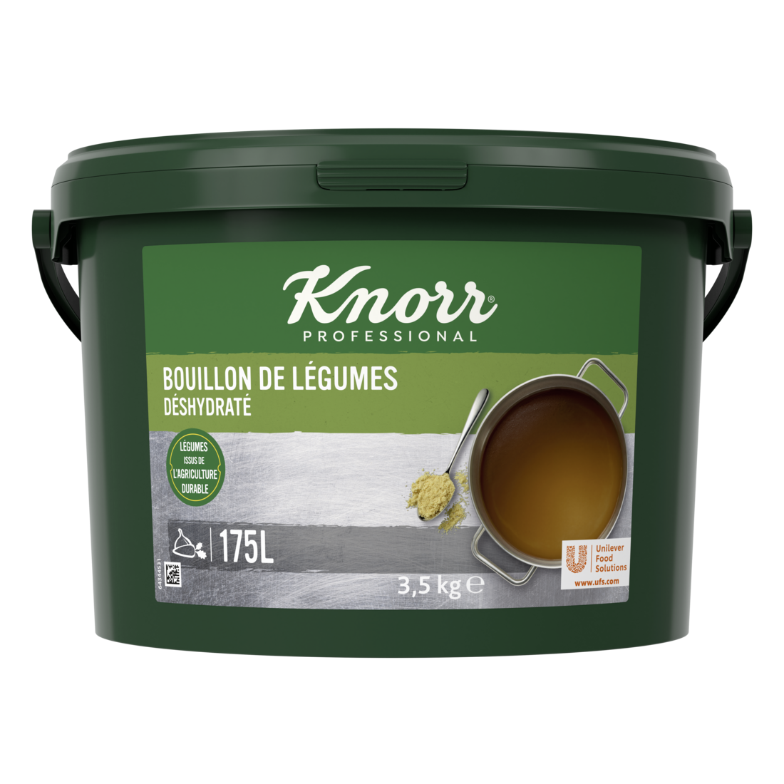 Knorr Bouillon de Légumes Déshydraté seau 3,5kg jusqu'à 175L - Nouvelle recette avec plus de légumes!