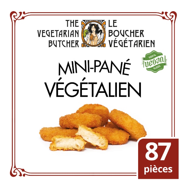 Le Boucher Végétarien Mini-pané Végétalien 1,75Kg - Les mini-panés LE BOUCHER VÉGÉTARIEN vous propose une solution végétale pour twister vos classiques et plaire aux jeunes gourmands !