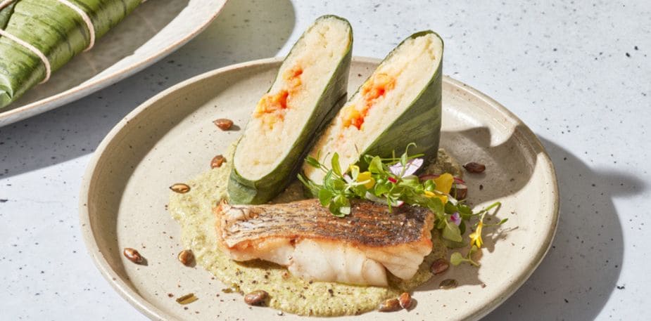 ROBALO AU MOLE VERT POMME DE TERRE ET TAMALE VERT – - Recette