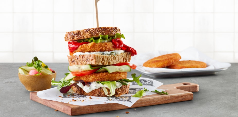 SANDWICH VÉGÉTARIEN HEALTHY AU PALET CROUSTILLANT ET POIVRON RÔTI AVEC PAIN AU LEVAIN – - Recette