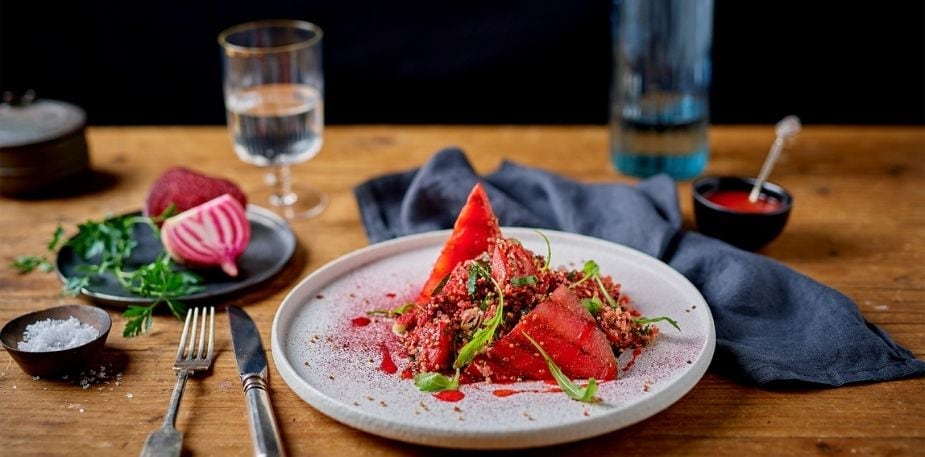Salade de Quinoa & Betterave, Pastèque Grillée – - Recette