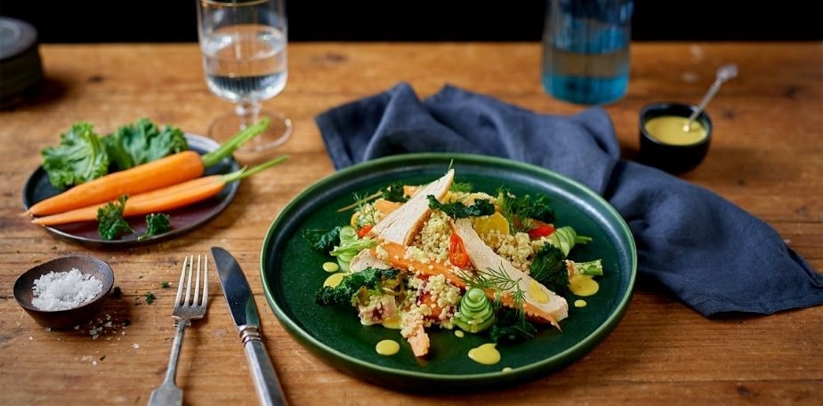 Salade de Quinoa et Jeunes Carottes, Poulet Grillé – - Recette