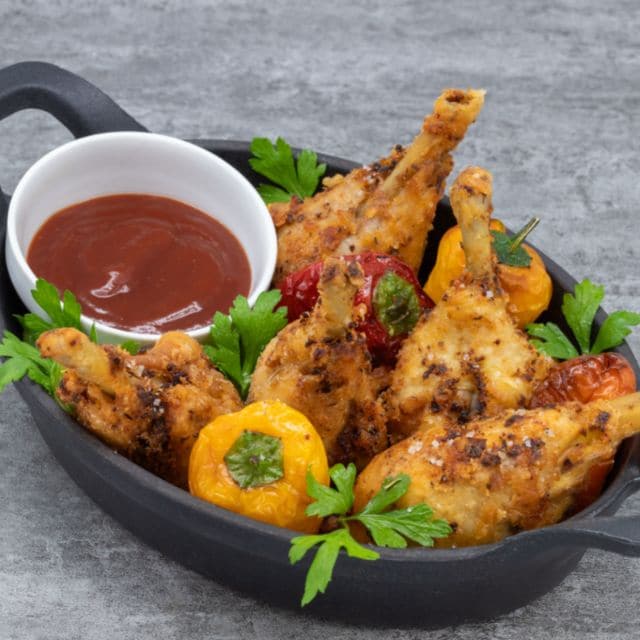 Poulet frit à la sauce BBQ