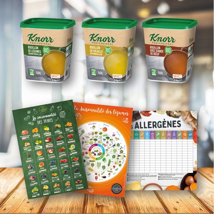 Dès 2 cartons achetés sur les Bouillons Bio Knorr Professional, 1 kit d'affiches offert