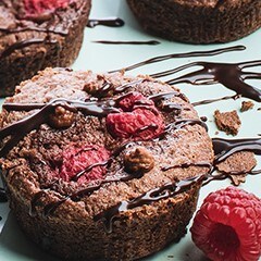 Dessert : Moelleux au chocolat et framboise 