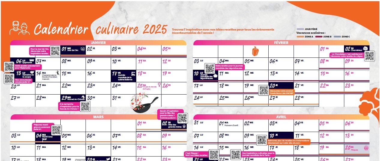 Calendrier spécial sénior