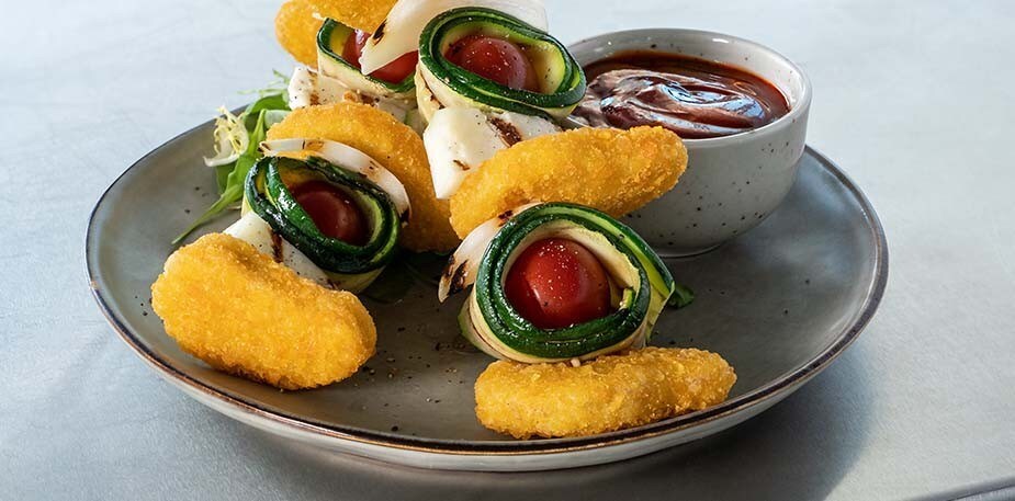 Brochette végétarienne au halloumi grillé