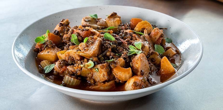 Etouffé de lentilles aux légumes anciens