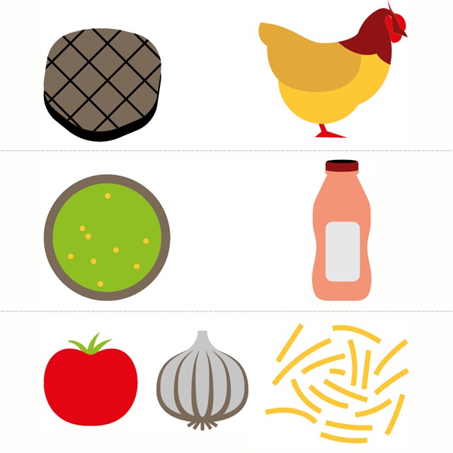 CARNE ASADA ou POLLO (steak grillé ou poulet)